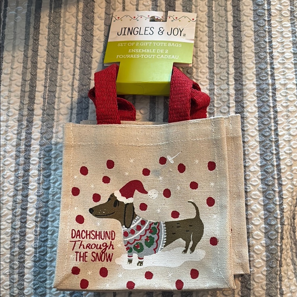 Jingles and Joy Dachshund Gift Bag